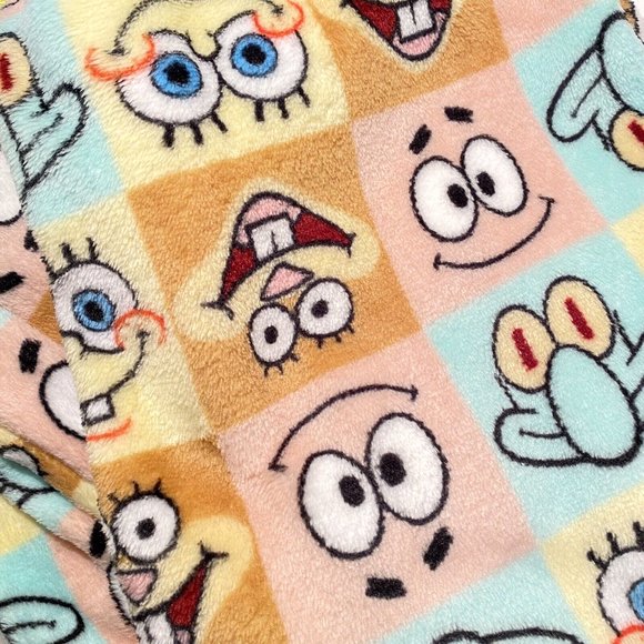 SpongeBob Pajama Pants Cozy Fuzzy Patrick, Squidward, Sandy Soft Lounge PJ Pants - Picture 4 of 15